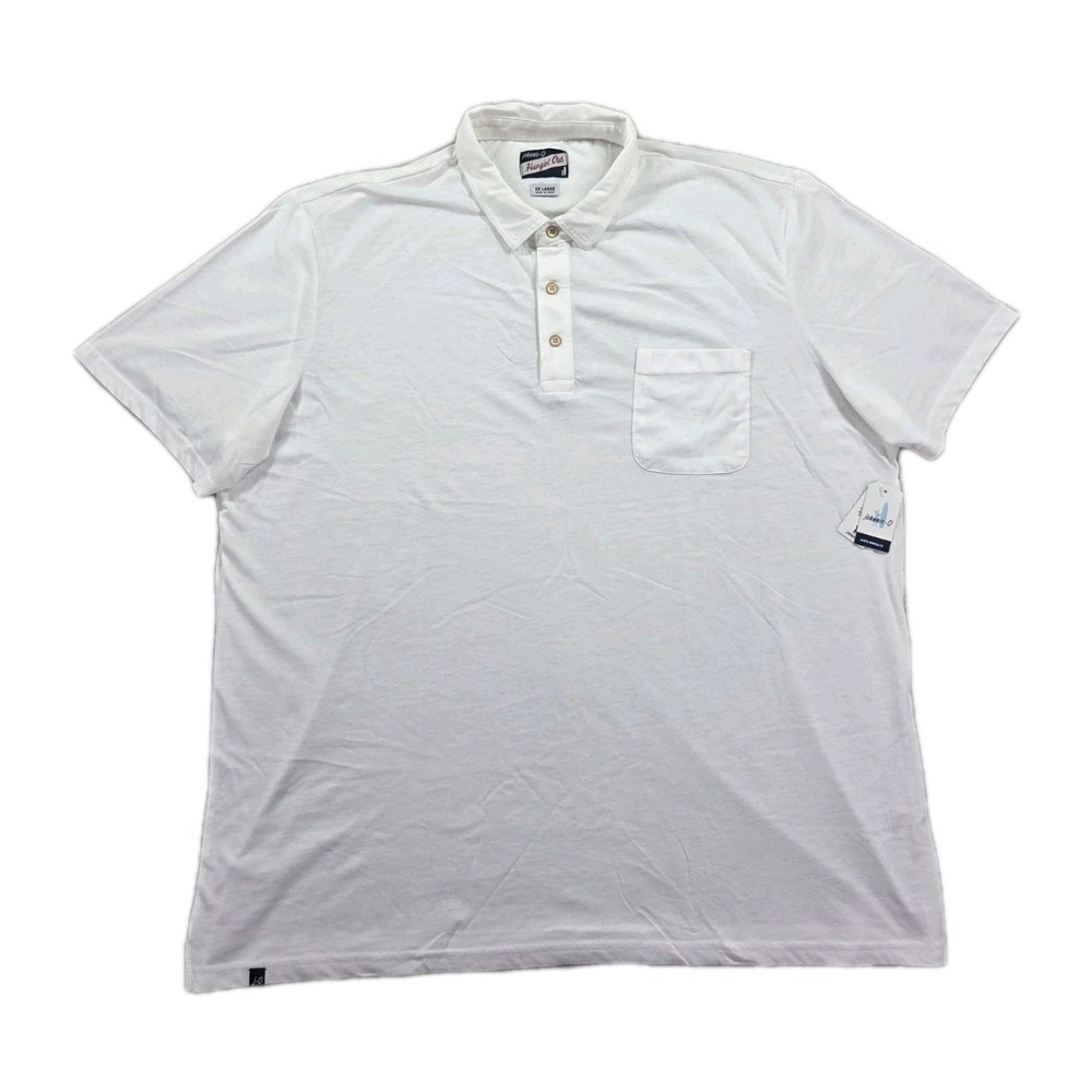 No Logos Johnnie O Polo Mens 2XL XXL White Golf Shirt Short Sleeve Hanging Out‎